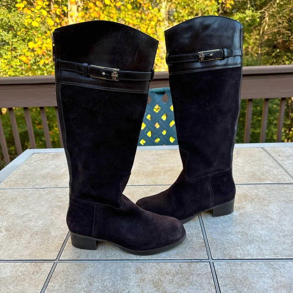 Tory Burch Jenna Brown Suede Tall Riding Boots- Women SZ 7